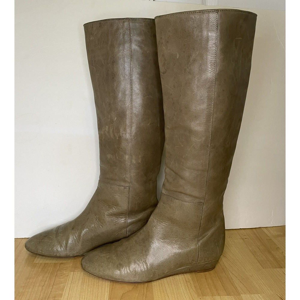 Loeffler Randall Tan Combat Boots with Classic Silhouette
